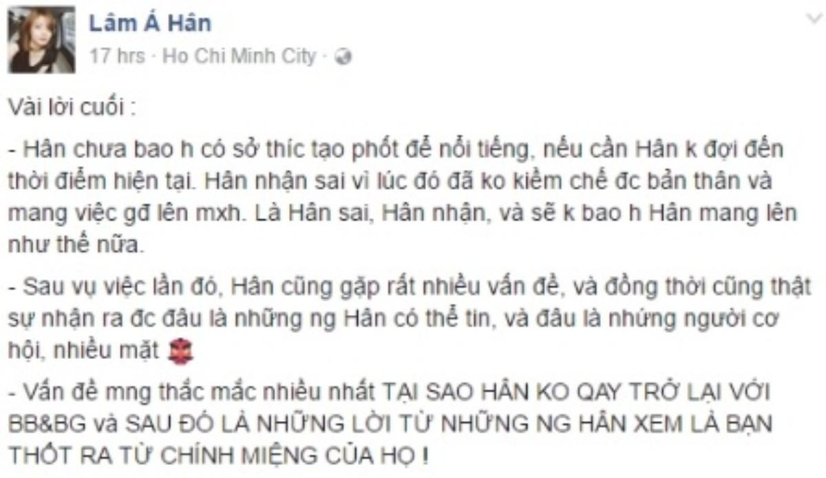 Lâm Á Hân tuyên bố 'cạch mặt' các thành viên nhóm BB&BG Ảnh 1