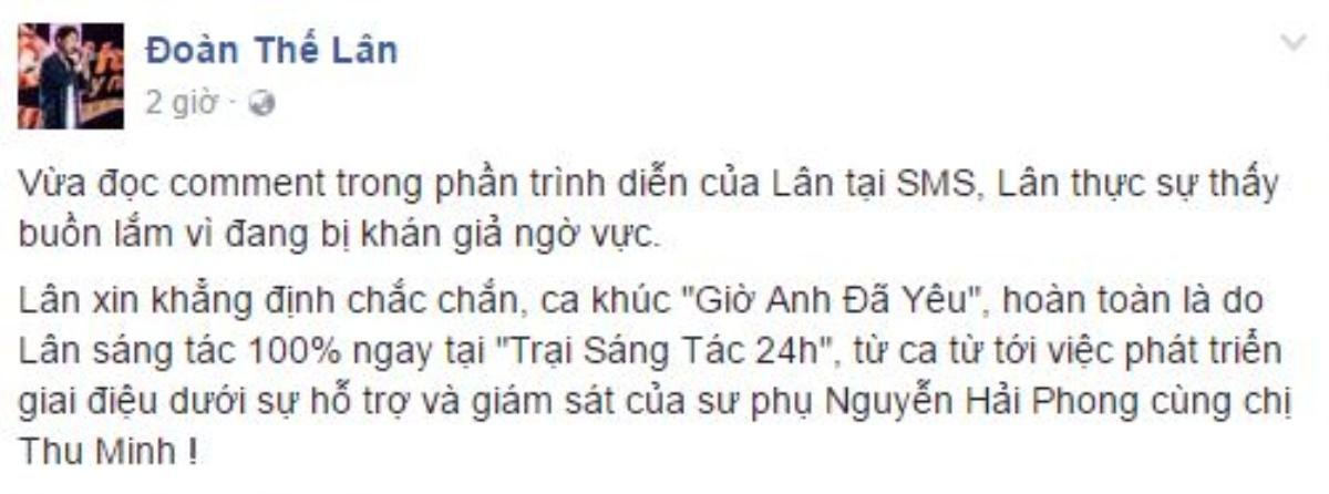 Đến lượt Đoàn Thế Lân bị tố 'đạo nhạc', team Nguyễn Hải Phong lên tiếng bênh vực Ảnh 3