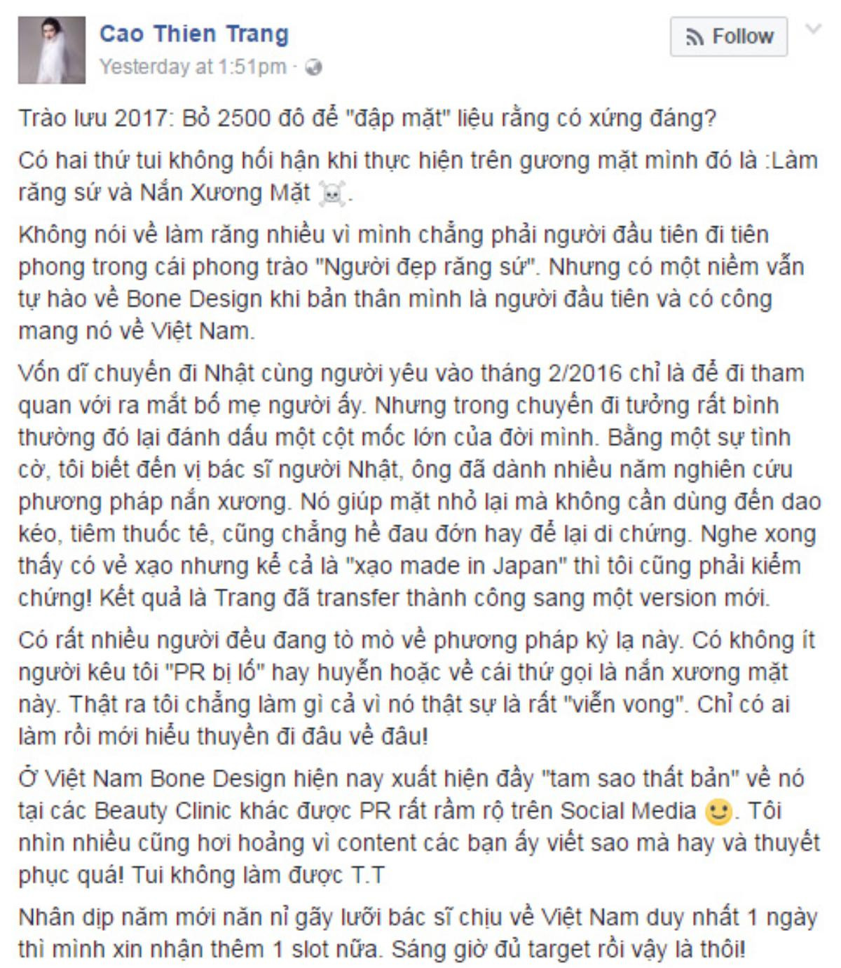 Từ chia sẻ của người mẫu Cao Thiên Trang, có hay không chuyện làm nhỏ mặt với chưa đầy 2 tiếng 'nắn bóp'? Ảnh 15