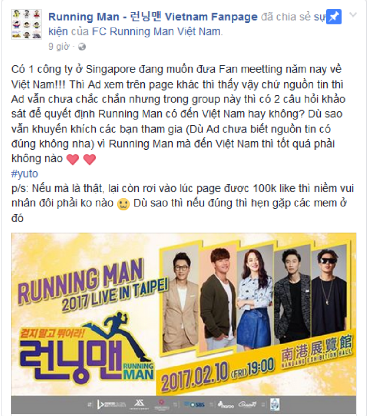 Fan Running Man rần rần trước thông tin sẽ có Fan Meeting tại Việt Nam Ảnh 2