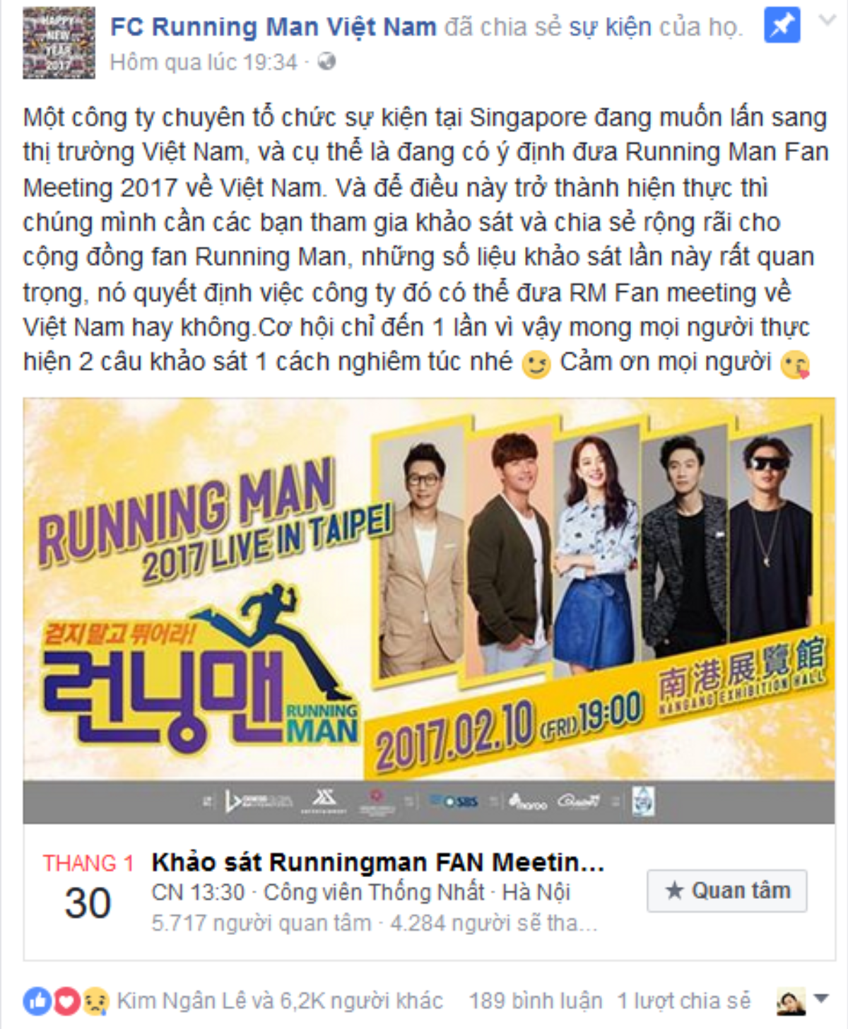 Fan Running Man rần rần trước thông tin sẽ có Fan Meeting tại Việt Nam Ảnh 1