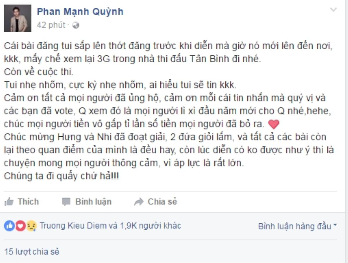 Thiện Hiếu, Công Nam, Phan Mạnh Quỳnh nói gì sau đêm chung kết Sing My Song - Bài hát hay nhất? Ảnh 2