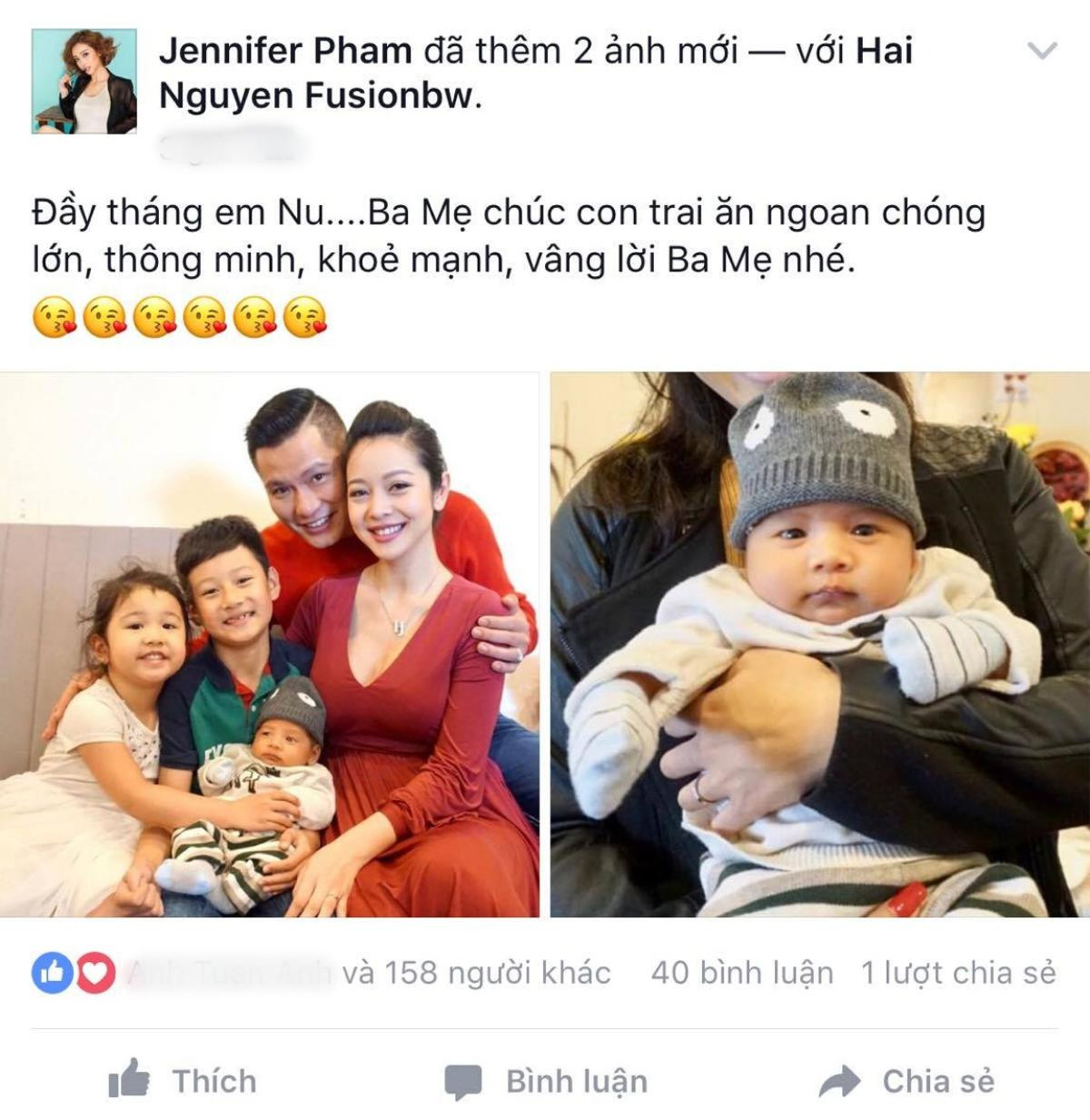 Quý tử thứ hai nhà Jennifer Phạm lần đầu lộ diện Ảnh 1