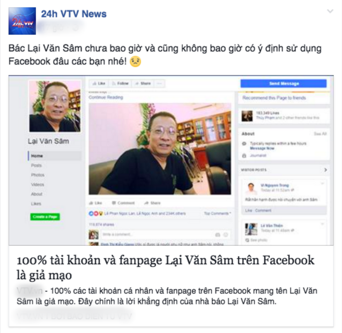 Nhà báo Lại Văn Sâm không phải 'tác giả' của những bài viết ngàn like trên Facebook! Ảnh 1