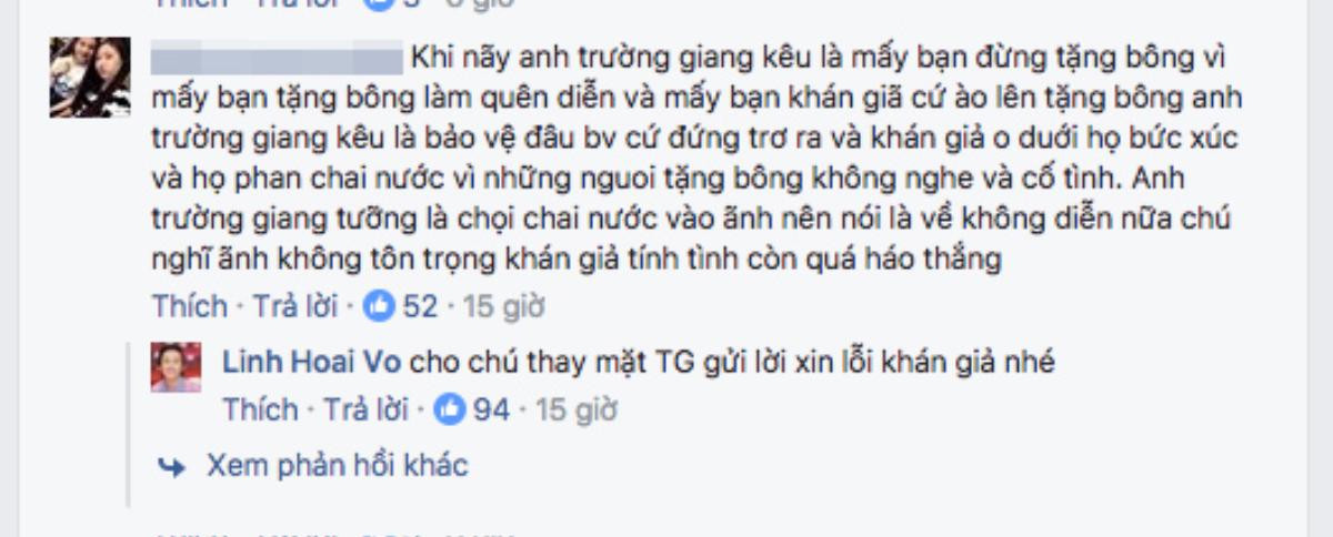 Thực hư chuyện khán giả ném chai nước khiến Trường Giang tức giận bỏ diễn Ảnh 6