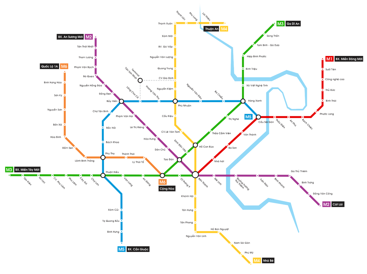 Hé lộ bản đồ chi tiết 6 tuyến Metro Sài Gòn khiến nhiều người thích thú Ảnh 2