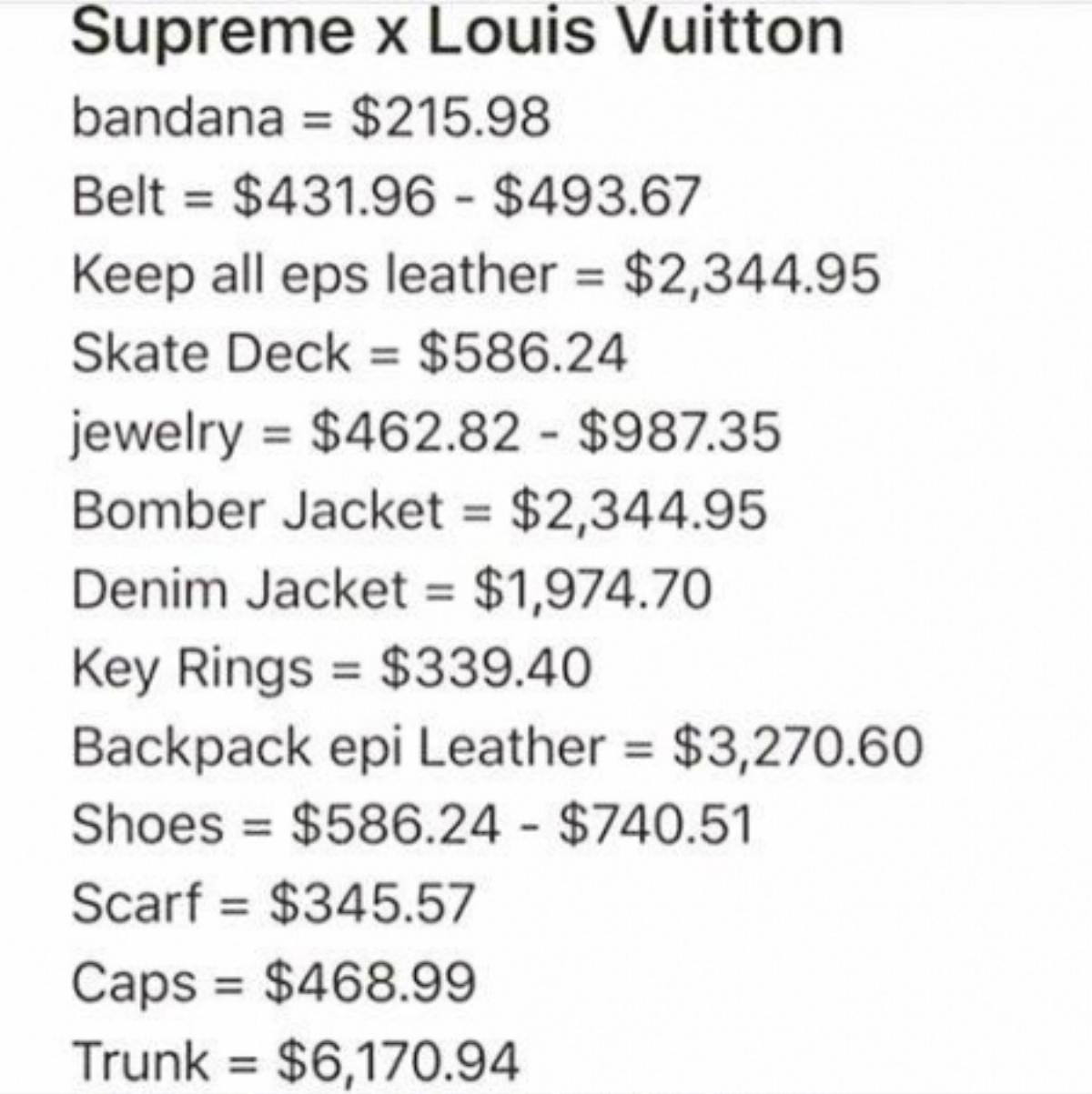 Dao động từ 6 - 100 triệu đồng, Louis Vuitton x Supreme quả là cuộc chơi của những tín đồ thời trang siêu xịn! Ảnh 2