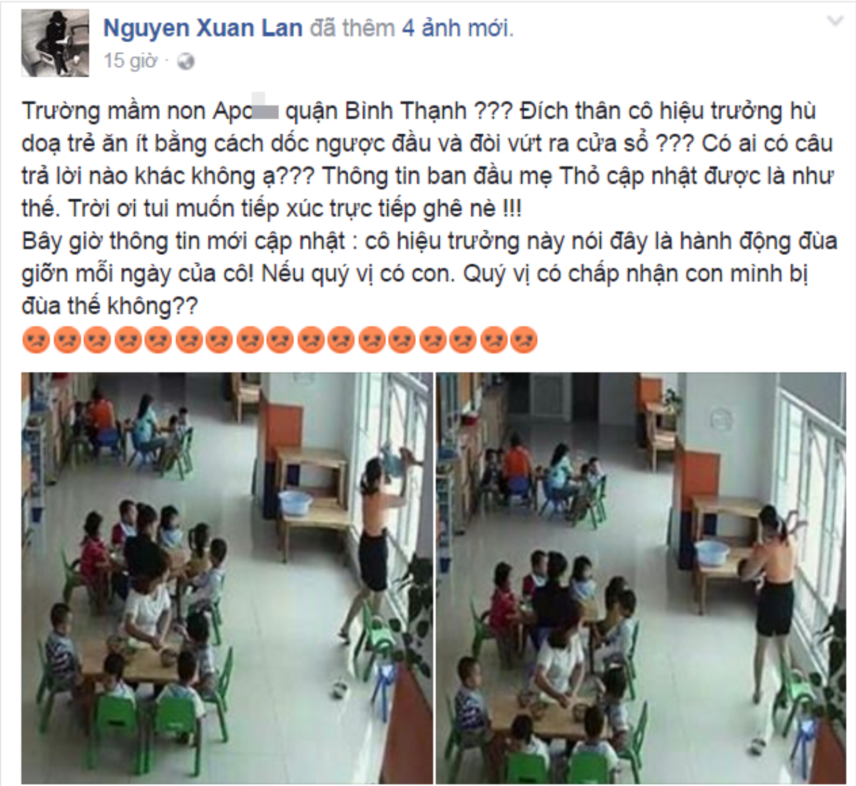 Hiệu trưởng trường mầm non dốc ngược đầu trẻ và dọa vứt ra cửa sổ vì biếng ăn? Ảnh 2