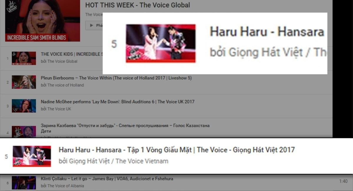 Haru Haru của Han Sara tiếp tục lọt top Hot This Week của The Voice quốc tế Ảnh 1