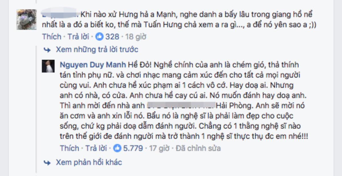 Duy Mạnh: 'Tuấn Hưng muốn đánh hay dọa thì mời đến nhà' Ảnh 6