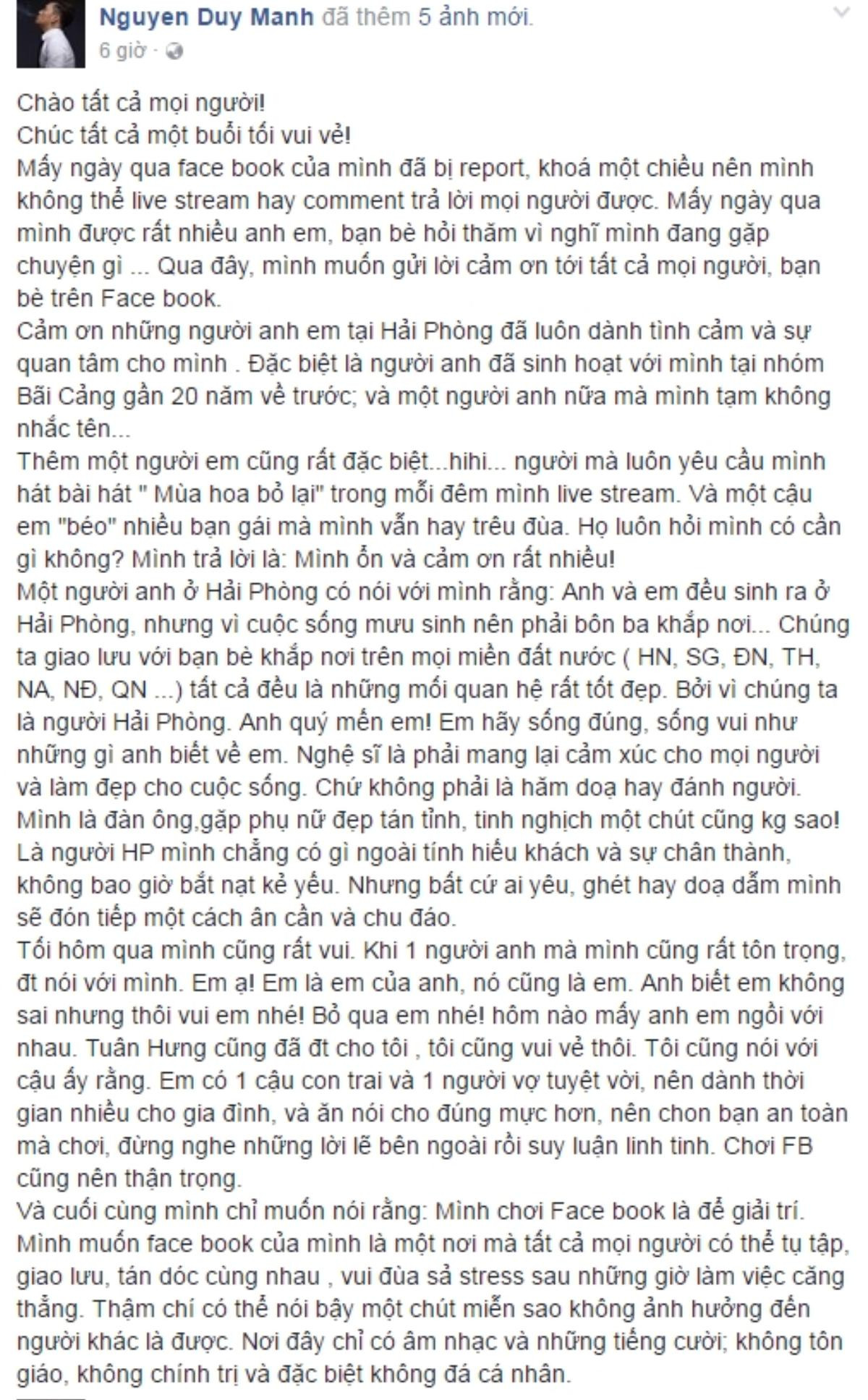 Tuấn Hưng chủ động gọi điện, vui vẻ hóa giải mâu thuẫn với Duy Mạnh Ảnh 2