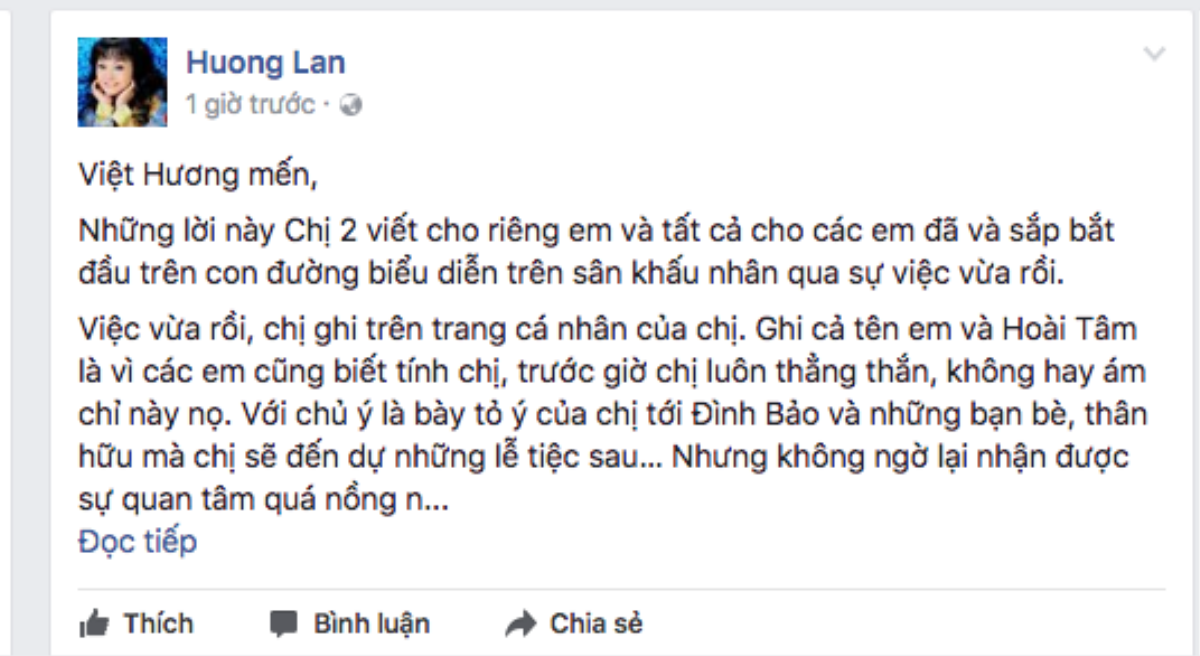 Danh ca Hương Lan viết 'tâm thư' gửi Việt Hương: 'Hãy trở thành nghệ sĩ sạch' Ảnh 2