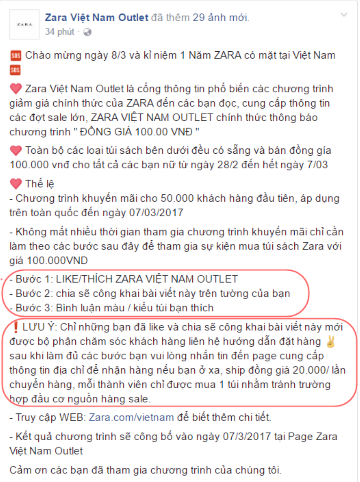 Cảnh báo trang bán hàng Zara giả mạo, đừng để bị lừa! Ảnh 1