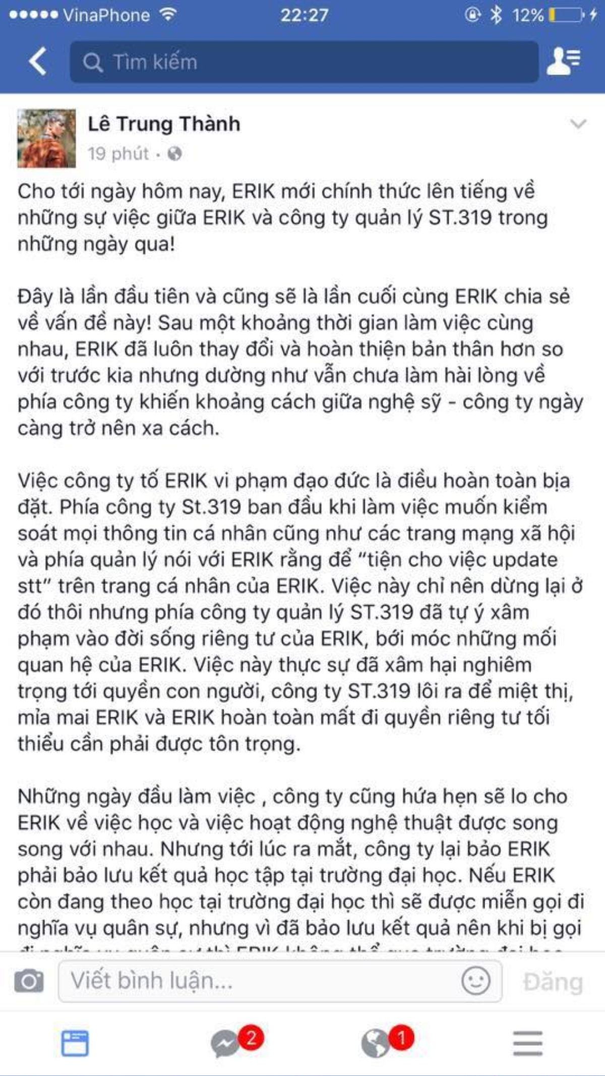 Erik tiếp tục đáp trả Aiden, chuyện ồn ào rời nhóm đến bao giờ có hồi kết? Ảnh 3