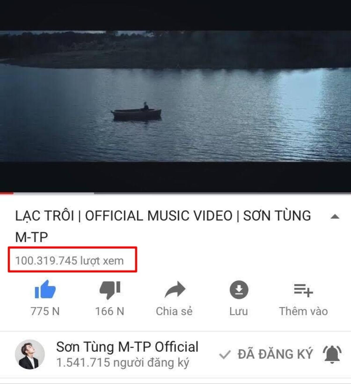 'Lạc trôi' của Sơn Tùng lập kỉ lục mới với 100 triệu view chỉ trong 2 tháng Ảnh 1