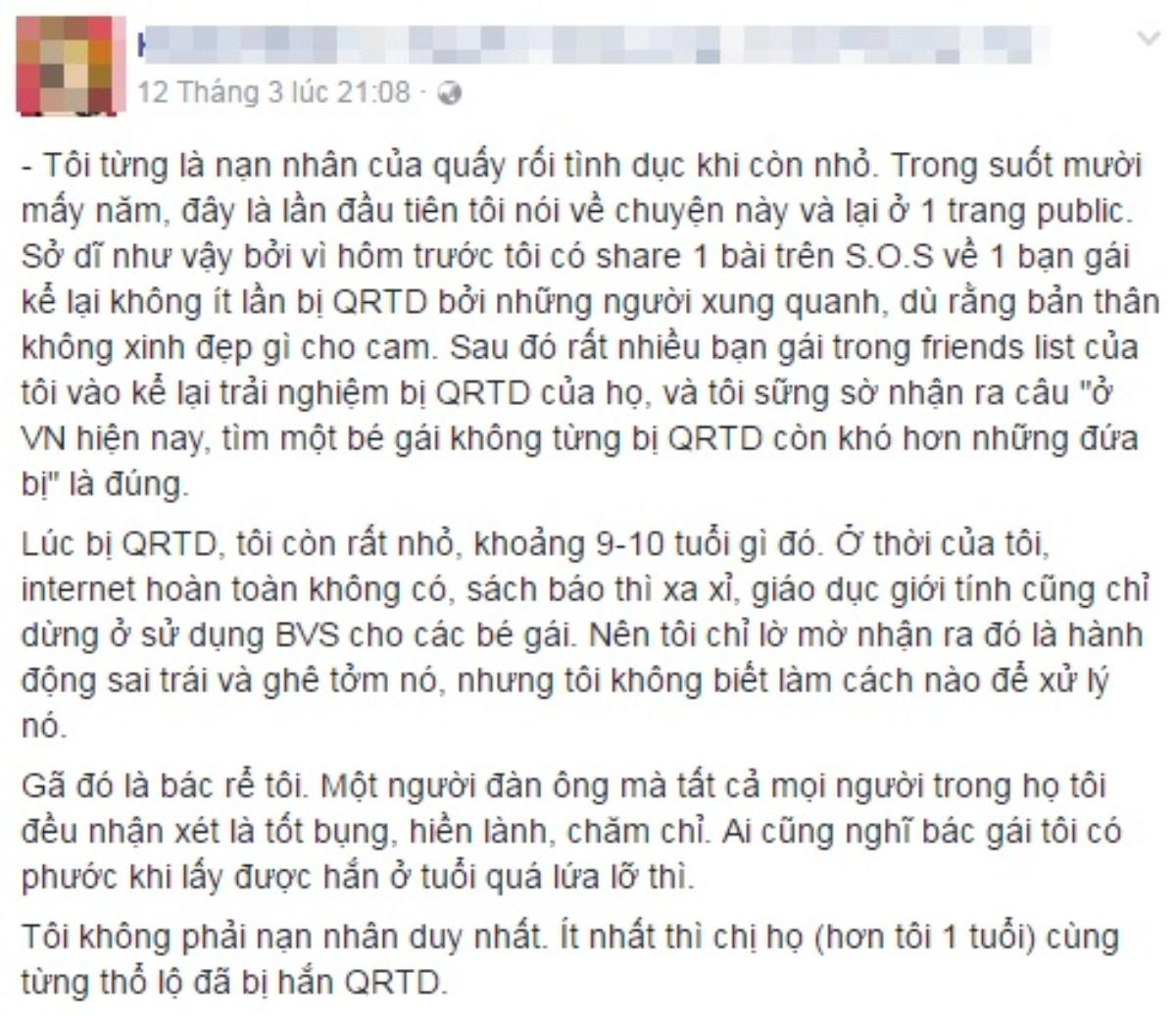 Chia sẻ gây sốc của nhiều nạn nhân từng bị xâm hại, đừng im lặng! Ảnh 1