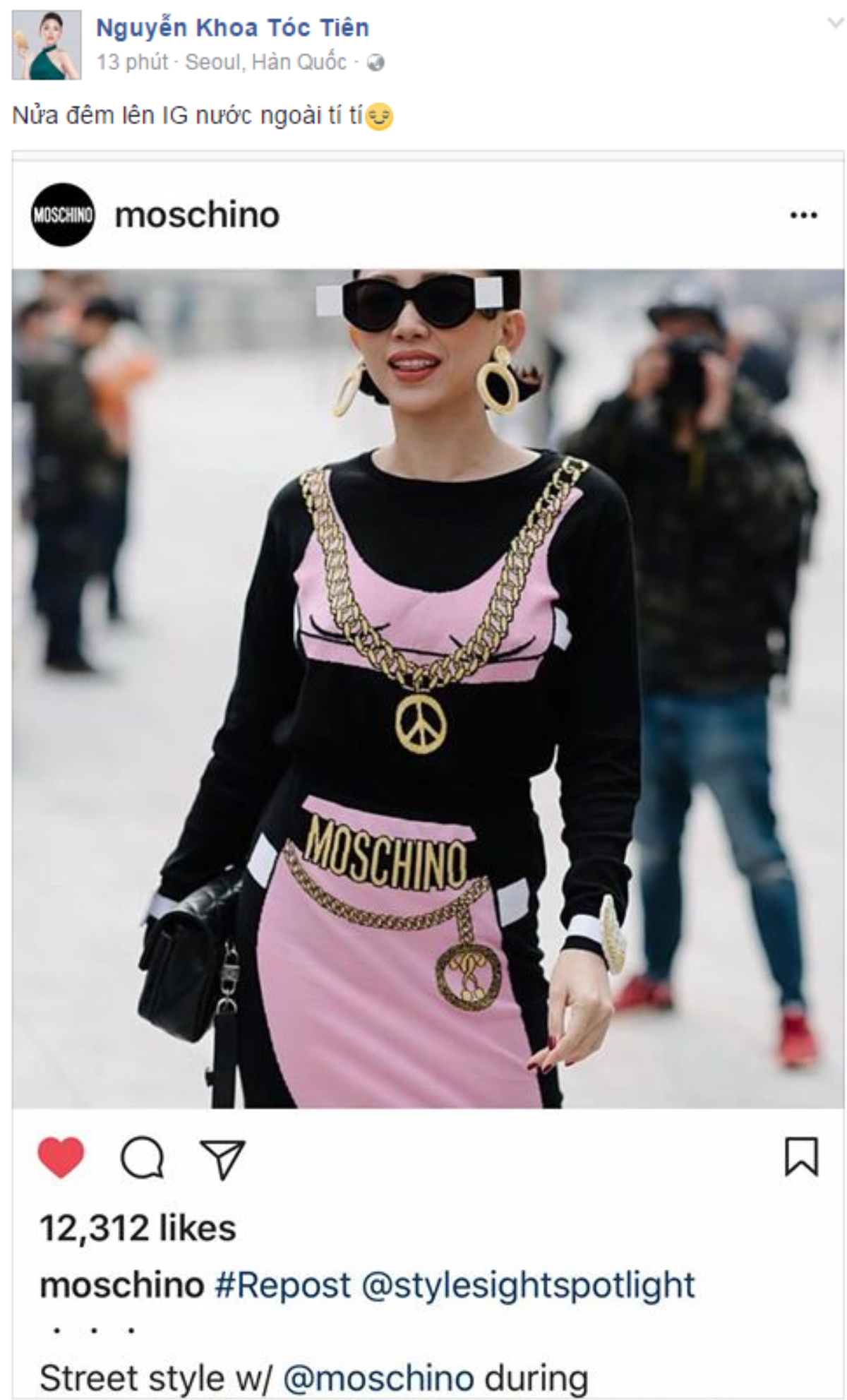 Tóc Tiên xuất hiện trên Instagram của thương hiệu thời trang Moschino Ảnh 2