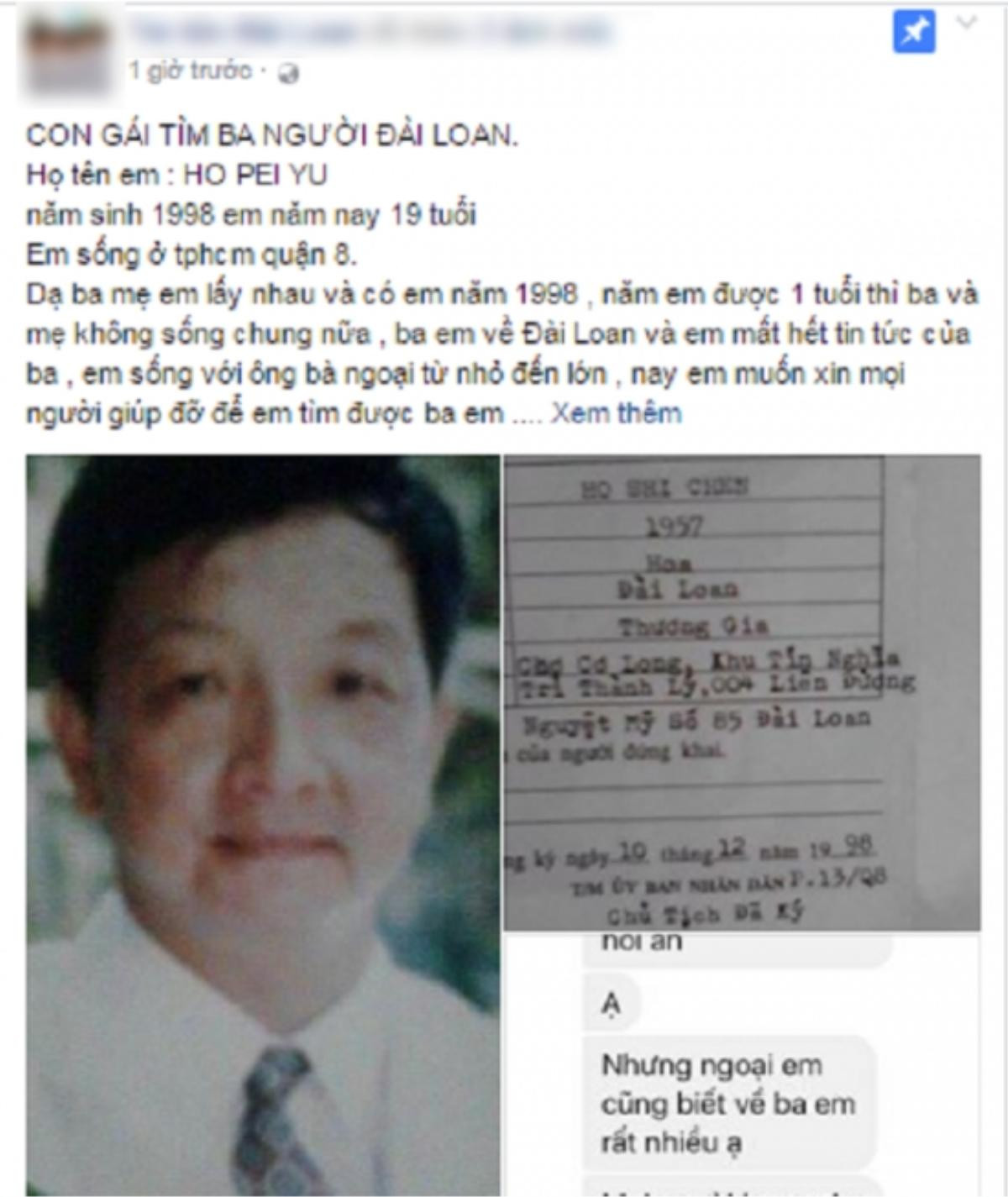 Nhờ mạng xã hội, cô gái Việt 19 tuổi tìm được cha đẻ ở Đài Loan như trong cổ tích Ảnh 1