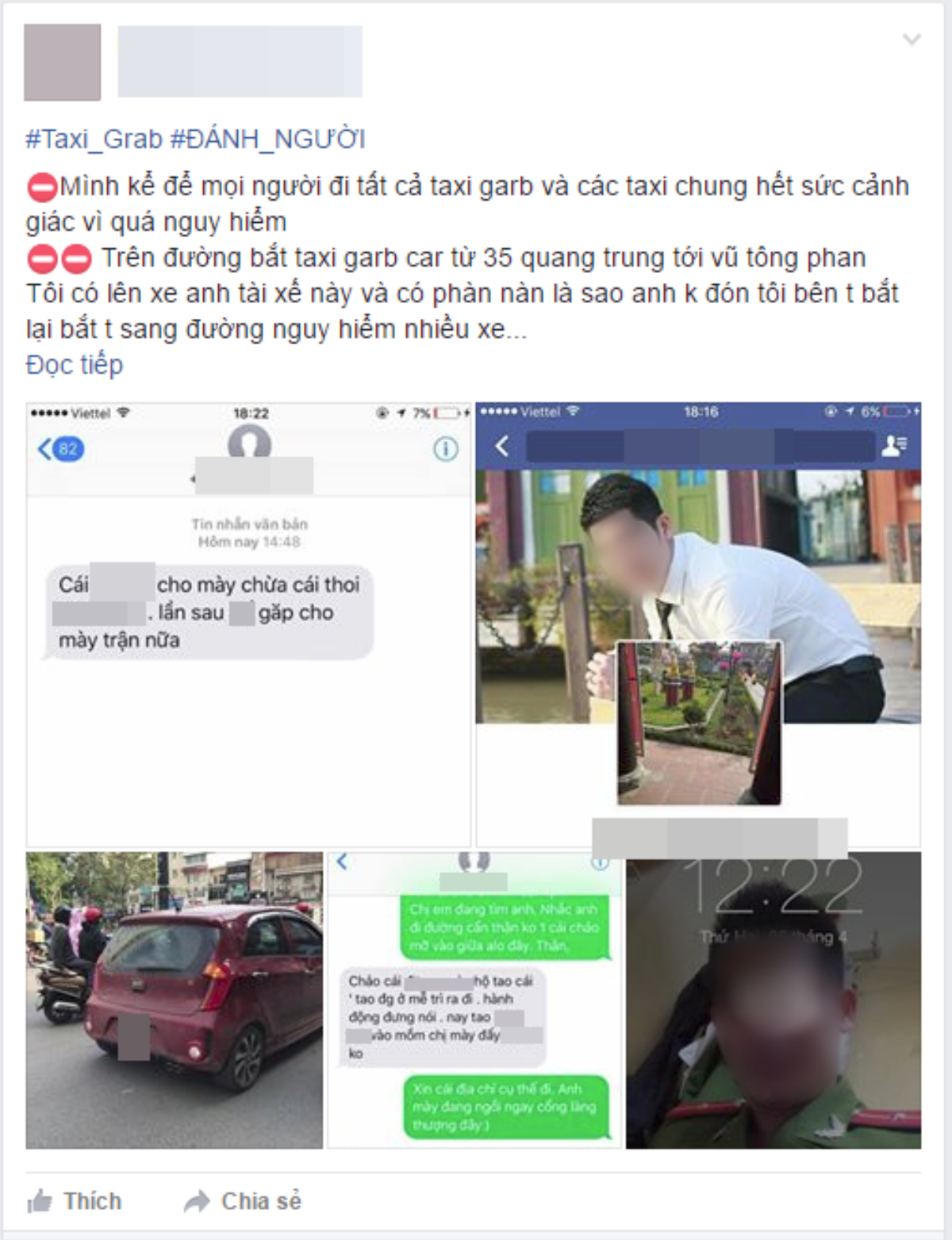 Nữ hành khách ở Hà Nội tố bị tài xế Grab hành hung sau khi cãi vã về chuyện 'sang đường đón xe' Ảnh 1