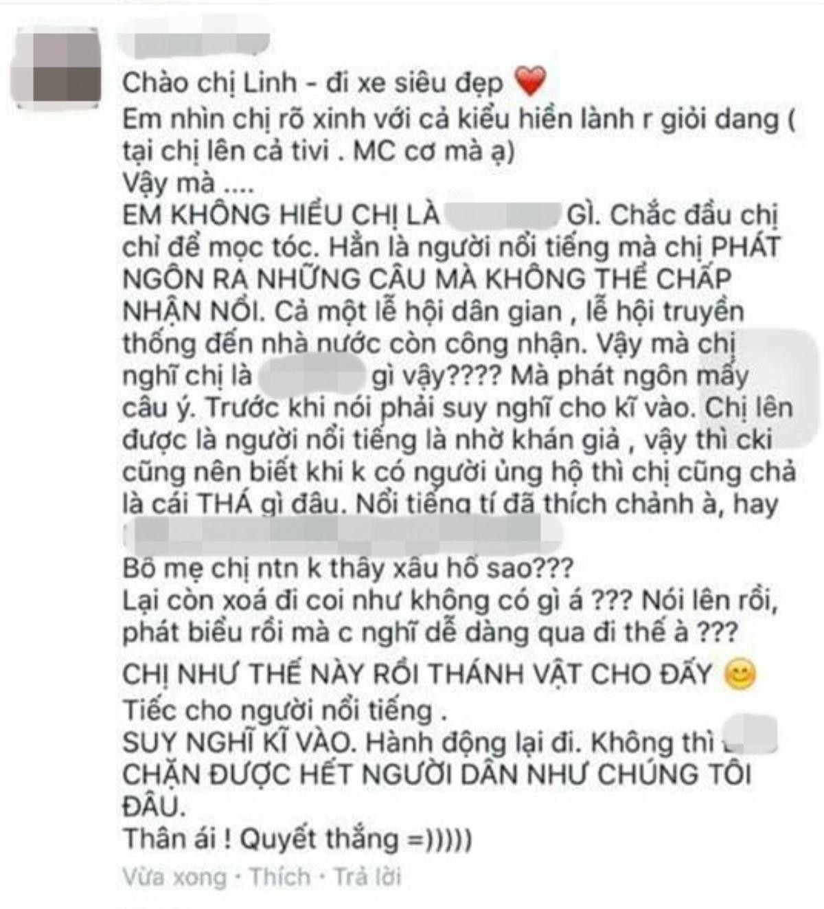 Đăng status nói lễ hội truyền thống vô văn hoá, hot girl Tú Linh MU bị 'cả làng ném đá' Ảnh 5