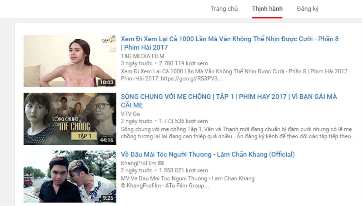 Sau 3 ngày phát sóng, 'Sống chung với mẹ chồng' chễm chệ lọt top thịnh hành của Youtube Ảnh 2