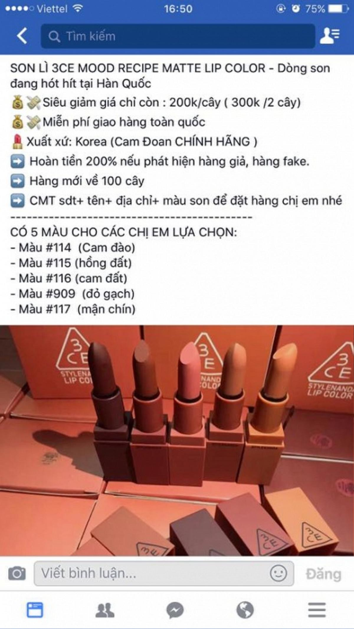 Son 3CE tràn lan fake… xuất hiện cả set mini giá chỉ bằng 1 thỏi son thường Ảnh 10