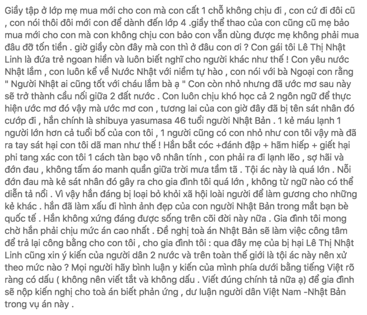 Tâm thư xúc động của mẹ bé gái 9 tuổi người Việt bị sát hại dã man ở Nhật gửi con Ảnh 2