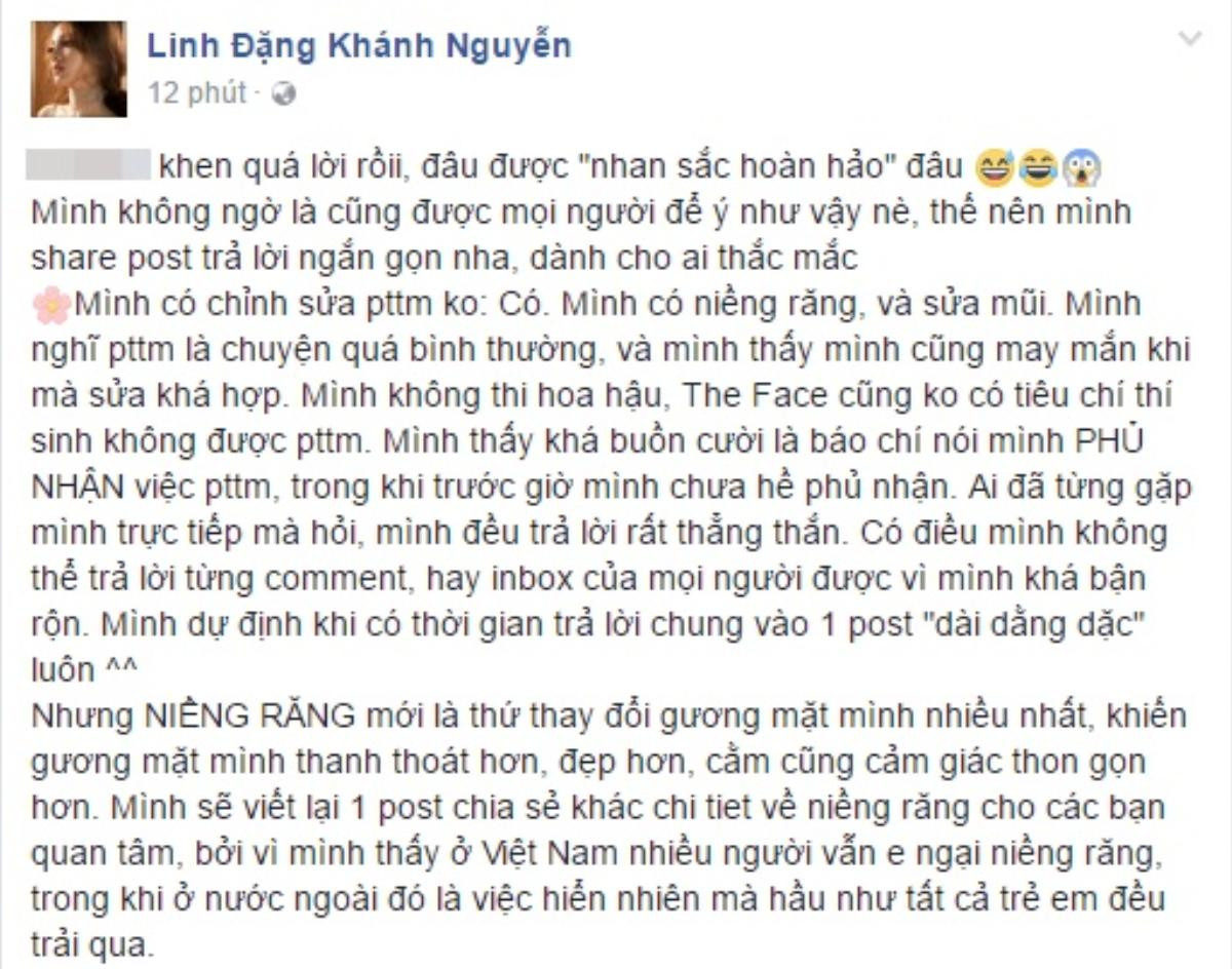 Khánh Linh đáp trả thẳng thắn về nghi vấn PTTM: 'Có, mình có niềng răng và sửa mũi' Ảnh 1