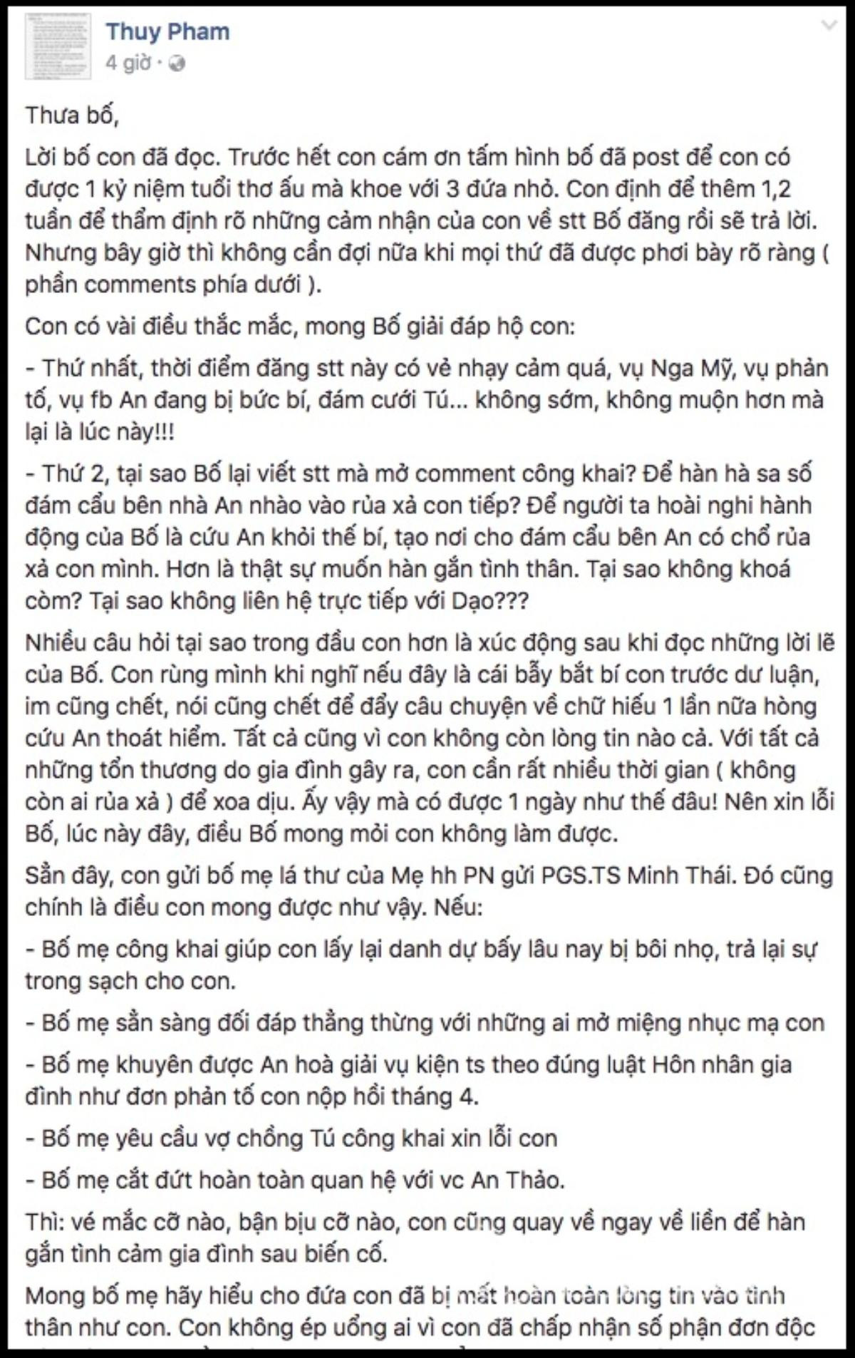 Sau dòng tâm thư xúc động của bố mẹ ruột, siêu mẫu Ngọc Thúy vẫn kiên quyết từ chối đoàn tụ cùng gia đình Ảnh 1