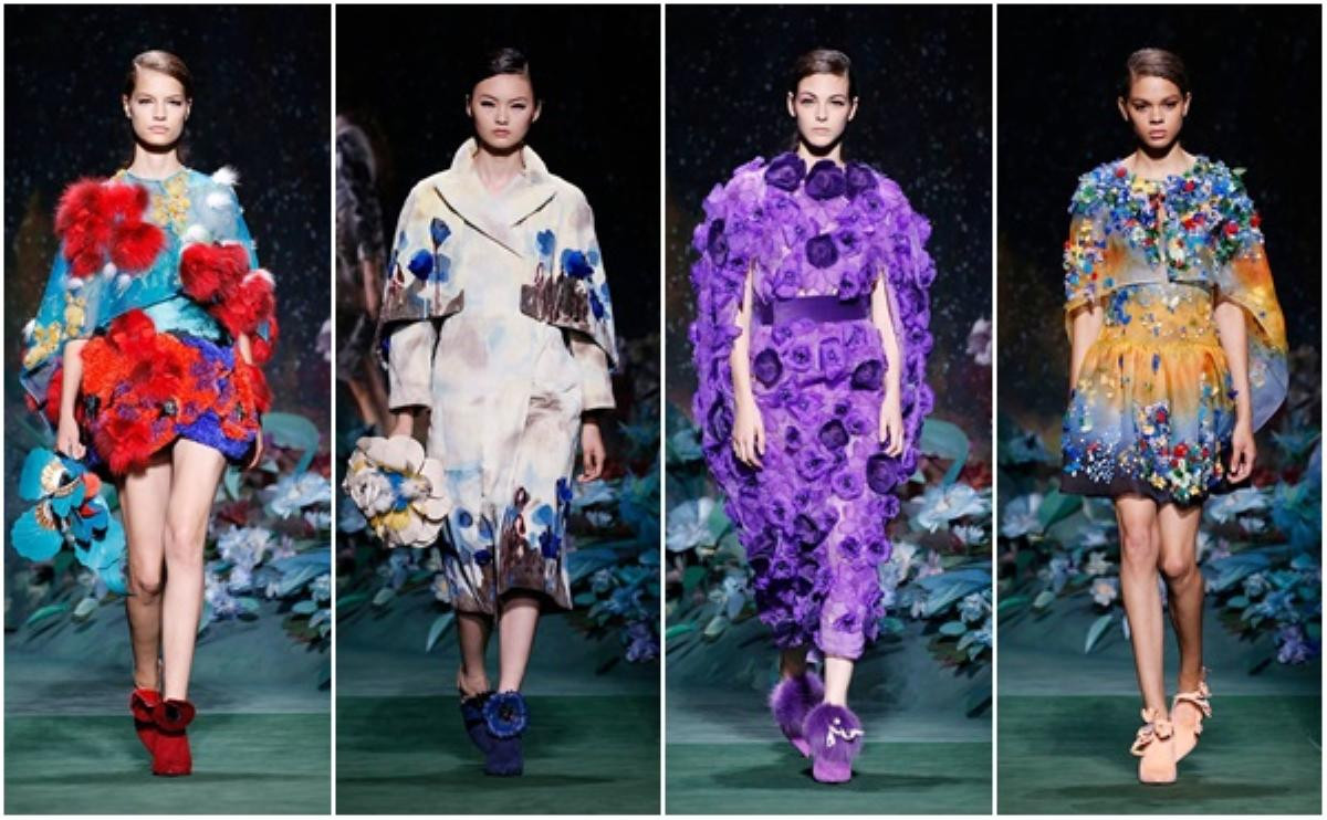 Fendi Couture Fall 2017: Lạc lối trong những cánh hoa rực sắc màu Ảnh 2