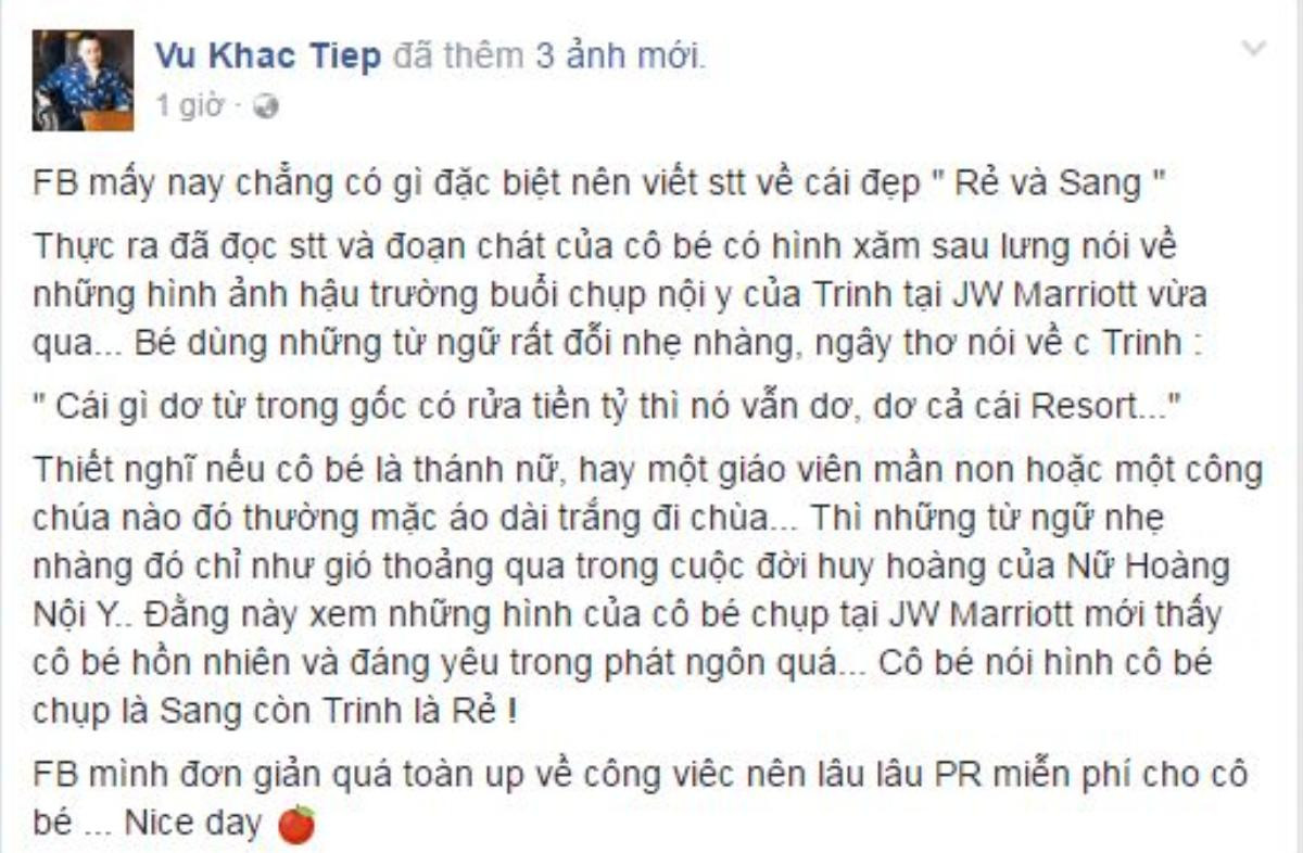 Khắc Tiệp lên tiếng bảo vệ Ngọc Trinh sau ồn ào chụp ảnh phản cảm Ảnh 2