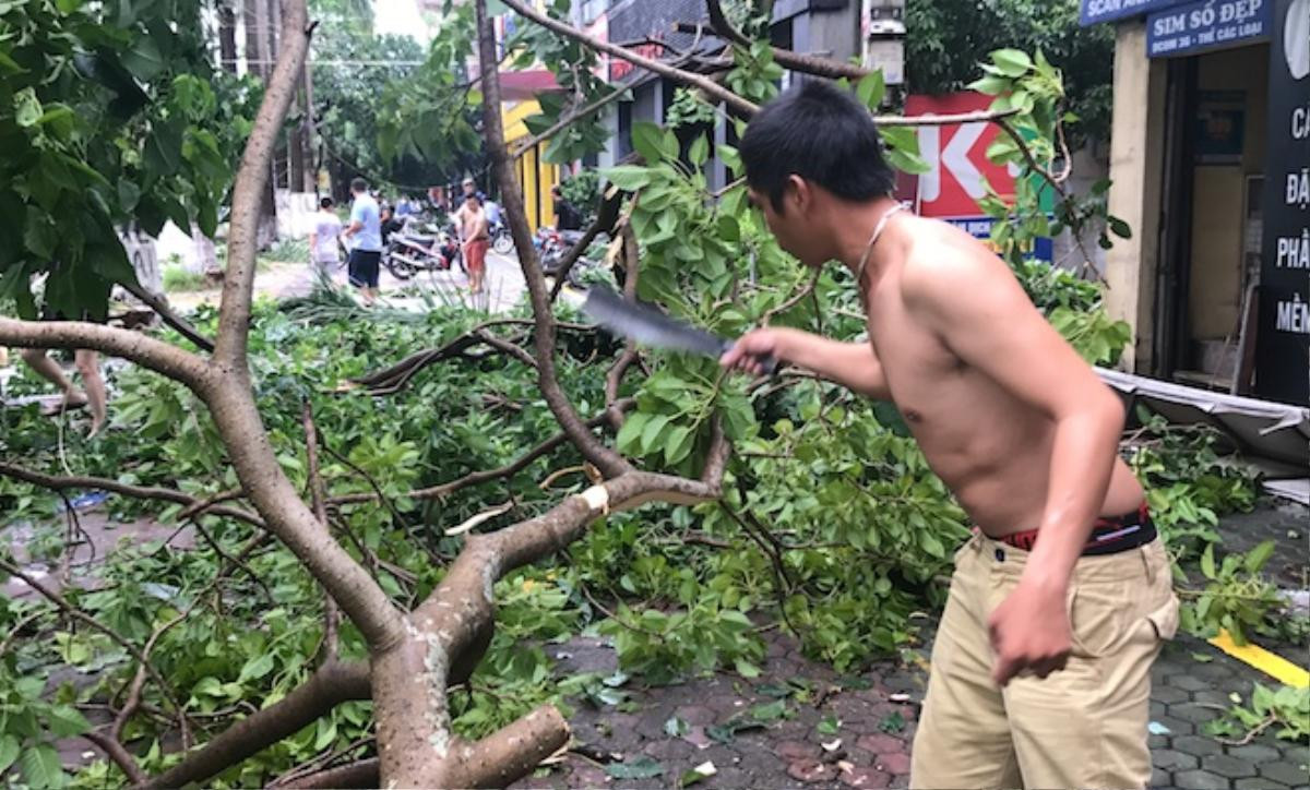 Nghệ An: Tan hoang sau bão, cây xanh bật gốc đè ô tô, người dân chặt cây tìm đường vào nhà Ảnh 14