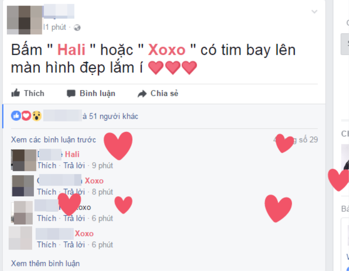 Ngày hôm nay, bạn đã thử 'Hali' và 'xoxo' để tung tim tràn ngập Facebook chưa? Ảnh 3