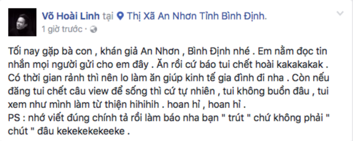 Tiếp tục bị đăng tin qua đời, Hoài Linh mệt mỏi: 'Ăn rồi cứ báo tôi chết hoài' Ảnh 1