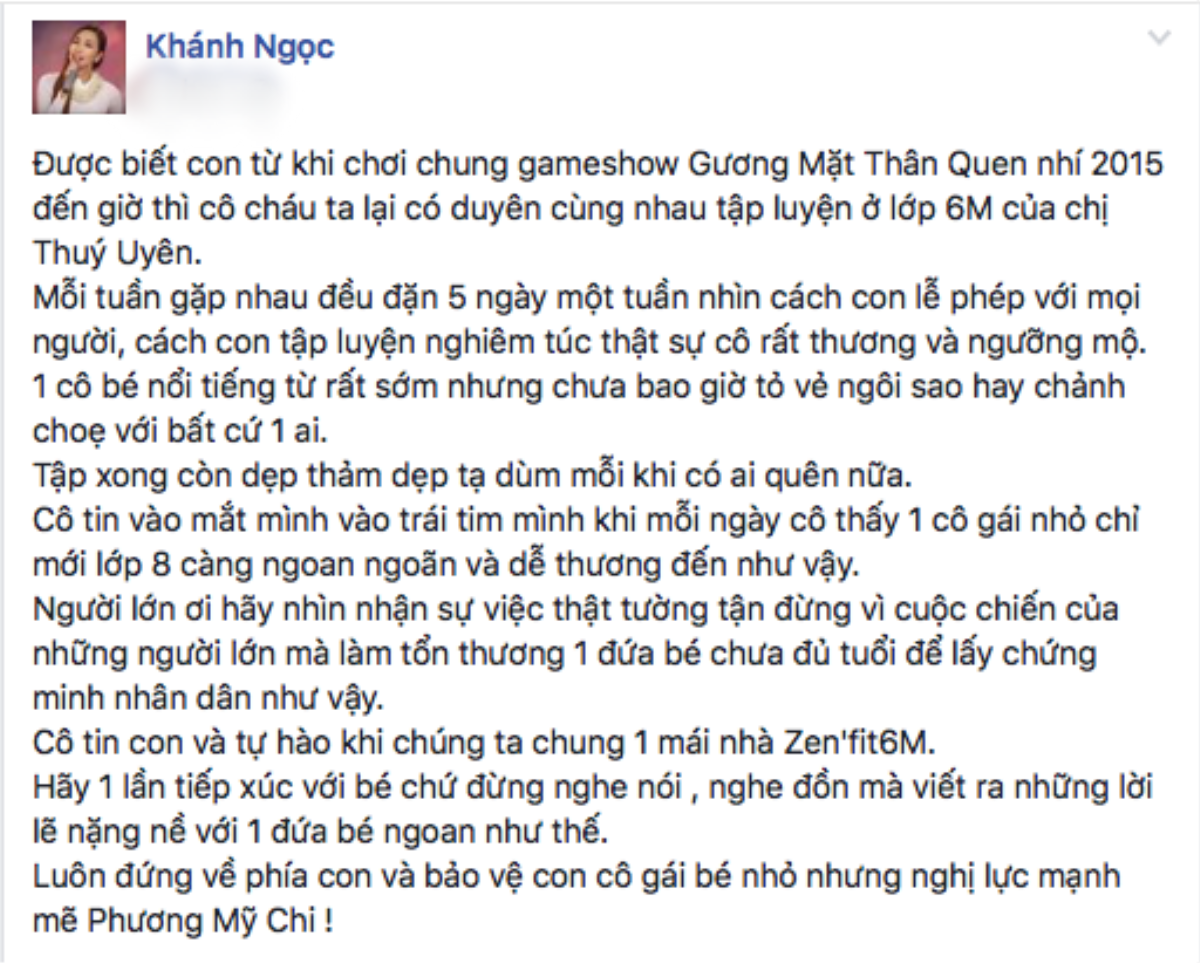 Khánh Ngọc lên tiếng bênh vực Phương Mỹ Chi giữa ồn ào bị cô ruột tố 'bạc bẽo' Ảnh 3