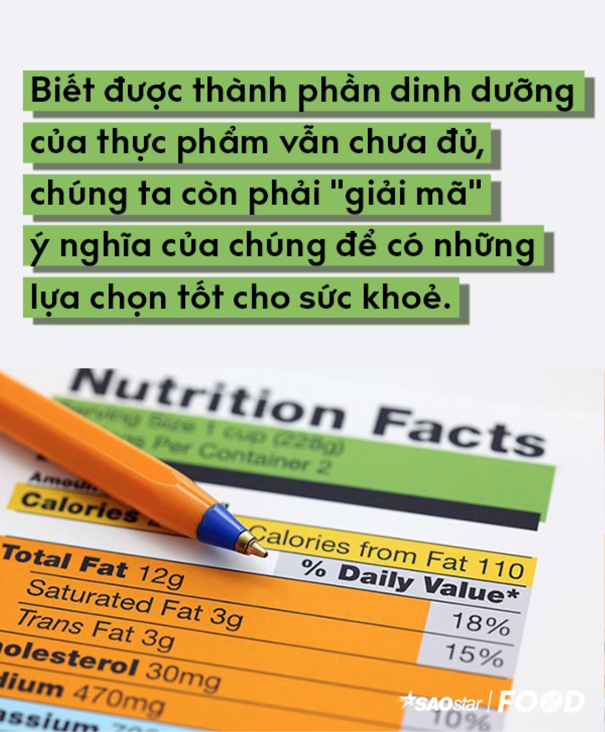 Biết thành phần dinh dưỡng của thực phẩm chưa đủ, bạn cần phải 'giải mã' ý nghĩa của chúng nữa Ảnh 2