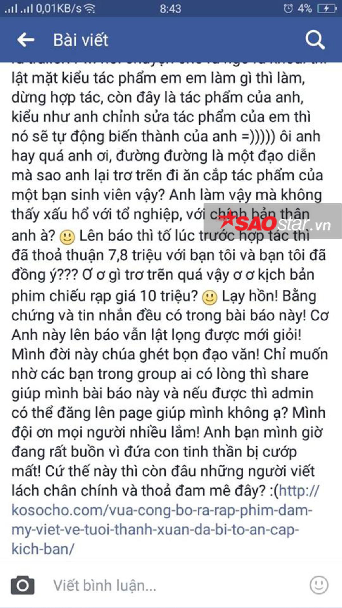 Cư dân mạng xôn xao lời kêu cứu của tác giả kịch bản phim bị 'ăn cắp' Ảnh 12