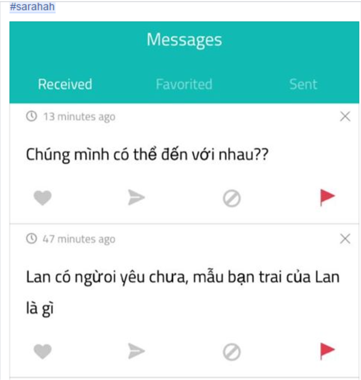 Chỉ xuất hiện vài ngày, Sarahah đã trở thành nơi 'thả thính' ngầm của giới trẻ Ảnh 4