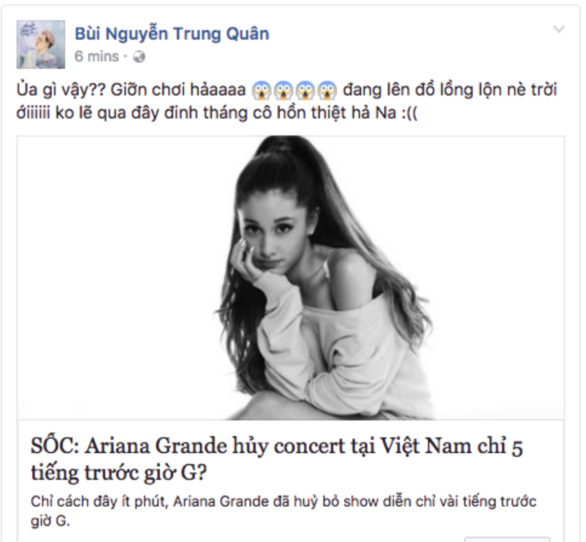 Sao Việt sốc trước tin Ariana Grande ‘bùng show’ vào phút chót! Ảnh 3