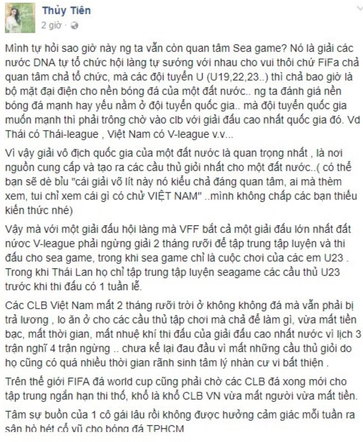 Thủy Tiên gây tranh cãi khi nói SEA Games chỉ là giải đấu hội làng, U22 không là bộ mặt đại điện cho nền bóng đá đất nước Ảnh 2