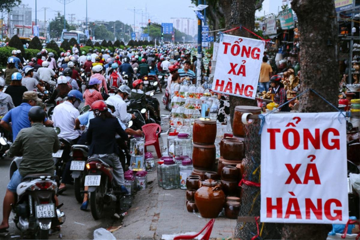 Hàng chục gian hàng gần sân bay Tân Sơn Nhất ồ ạt thanh lý chó, gà, cây cảnh, giao thông Sài Gòn hỗn loạn Ảnh 2