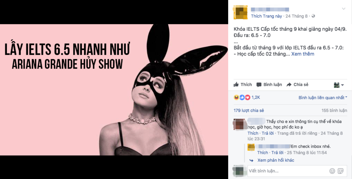 Hài hước hàng loạt dịch vụ ăn theo hai từ khoá đang hot nhất facebook: Ariana Grande bỏ show và U22 Việt Nam 'bỏ về' Ảnh 1