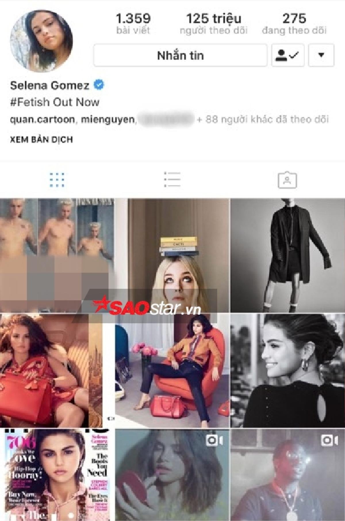 Fan sốc khi hacker tung ảnh Justin Bieber khoả thân lên Instagram 125 triệu người theo dõi của Selena Gomez Ảnh 2