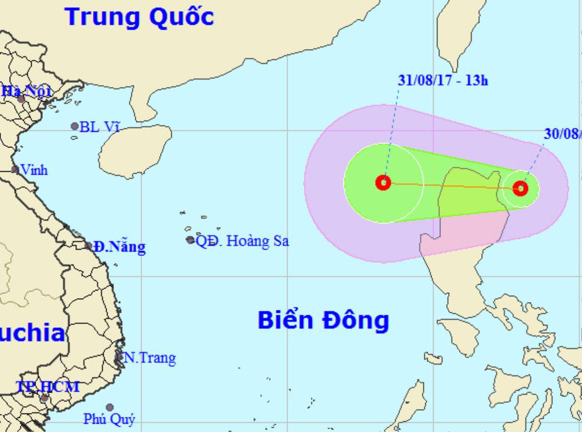 Áp thấp nhiệt đới mạnh cấp 7 tiến nhanh vào Biển Đông Ảnh 1
