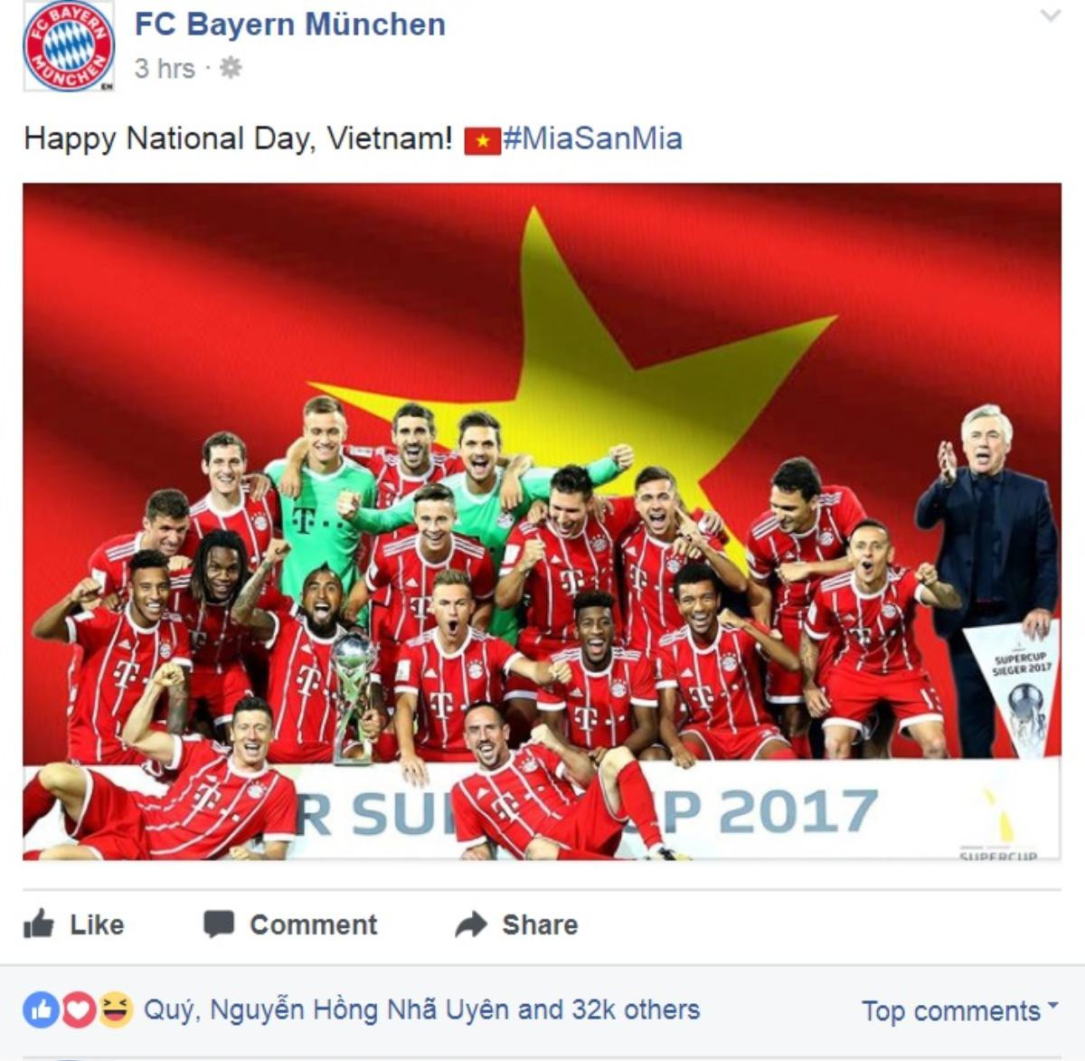 Bayern Munich, Arsenal… chúc mừng Quốc khánh Việt Nam, fan được dịp “sướng rơn” Ảnh 2