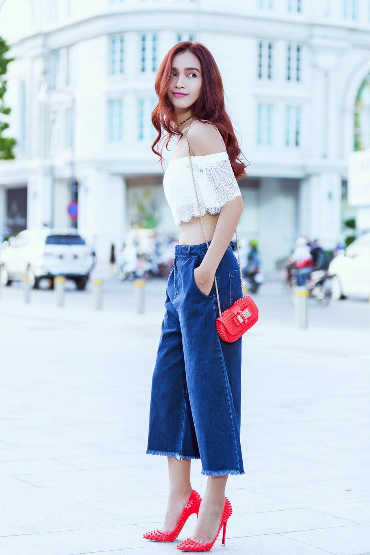 Học cách 'hô biến' 6 phong cách khác nhau với quần Culottes Denim đơn giản Ảnh 5