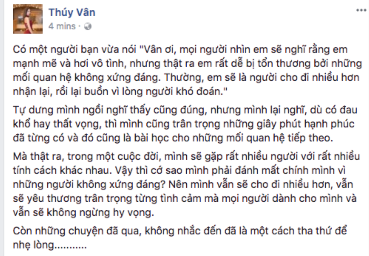 Thúy Vân lần đầu lên tiếng sau khi chia tay bạn trai đại gia, ám chỉ người cũ không xứng đáng? Ảnh 1