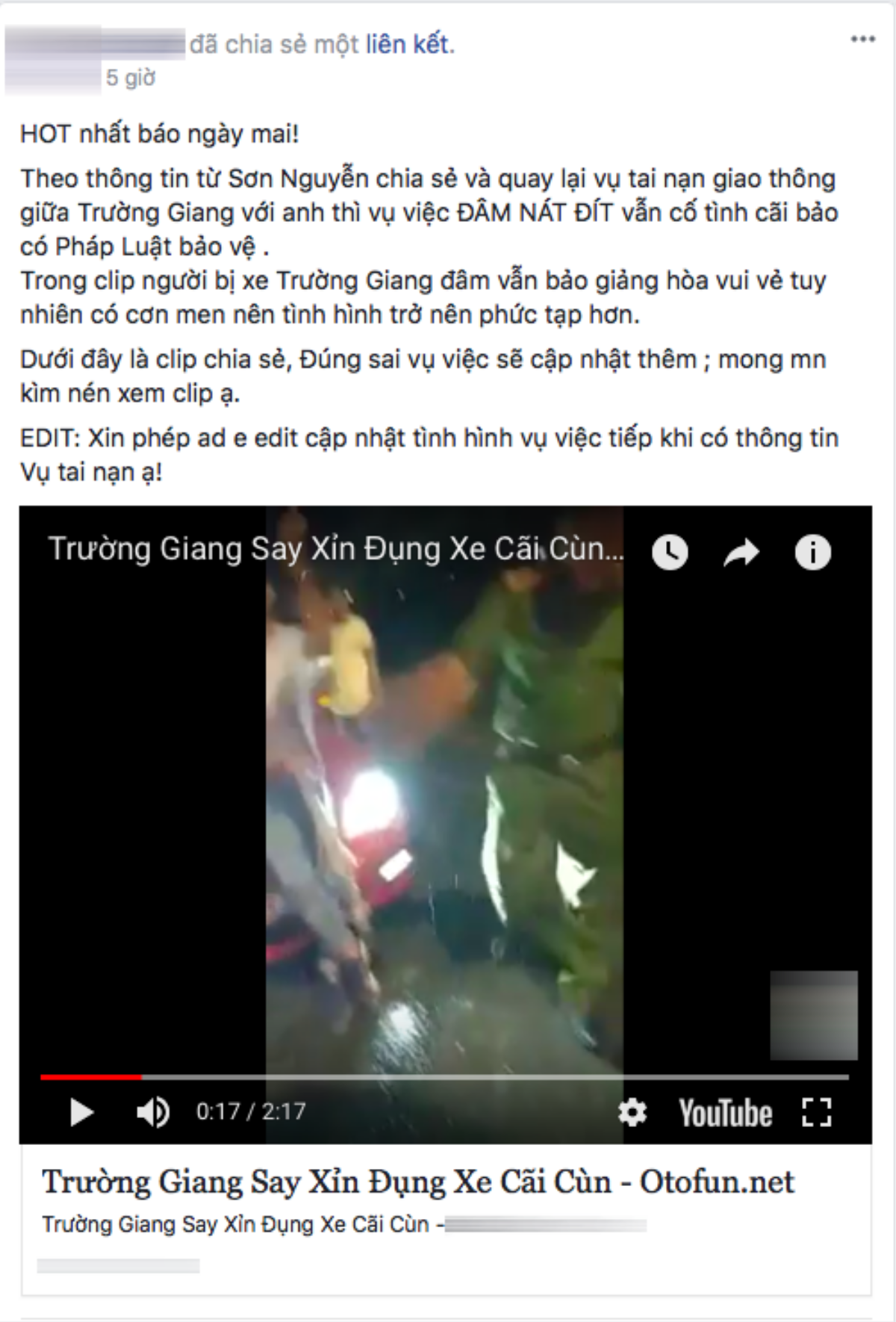 Clip: Trường Giang say xỉn, gây tai nạn giao thông lúc nửa đêm nhưng một mực không nhận sai? Ảnh 1