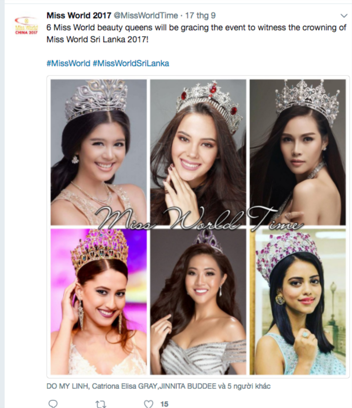 Đưa tin về Diệu Ngọc nhưng fanpage Miss World 2017 lại nhầm tên thành Đỗ Mỹ Linh Ảnh 1