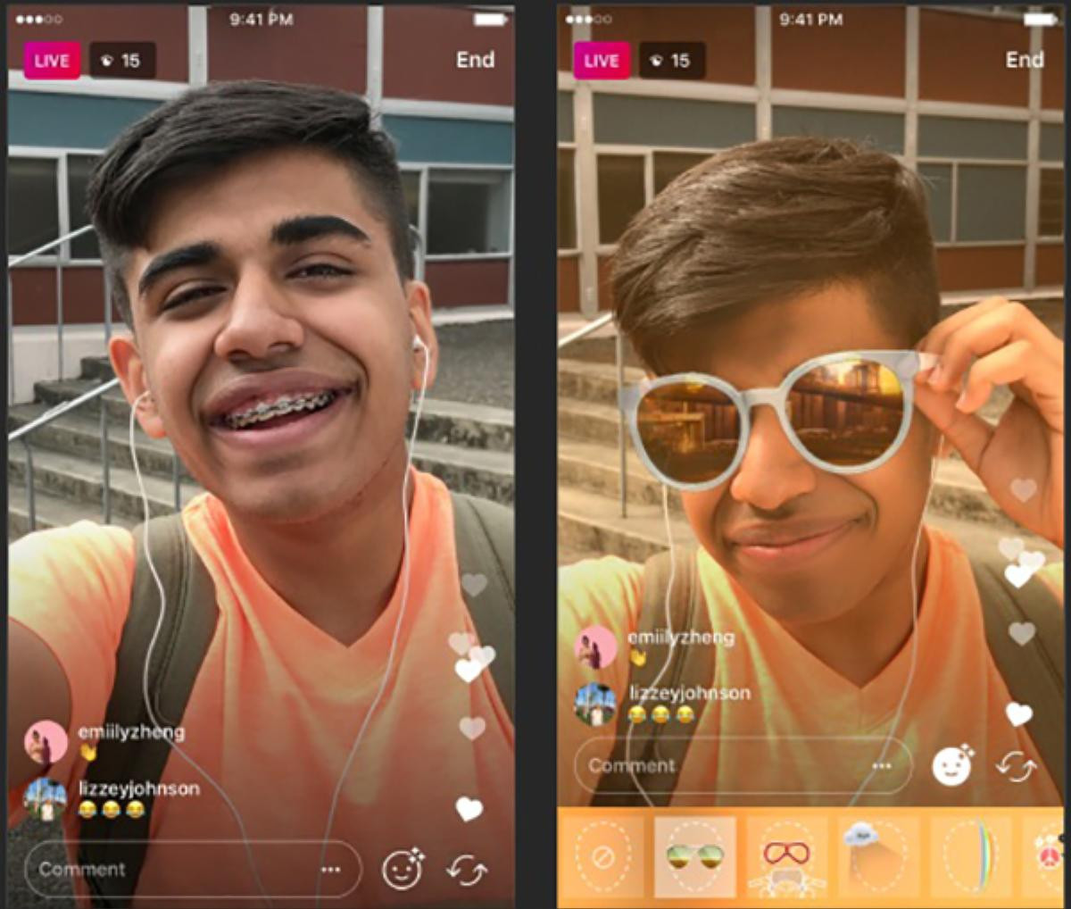 Instagram bổ sung thêm filter vui nhộn cho người dùng cả khi phát live trực tiếp Ảnh 1